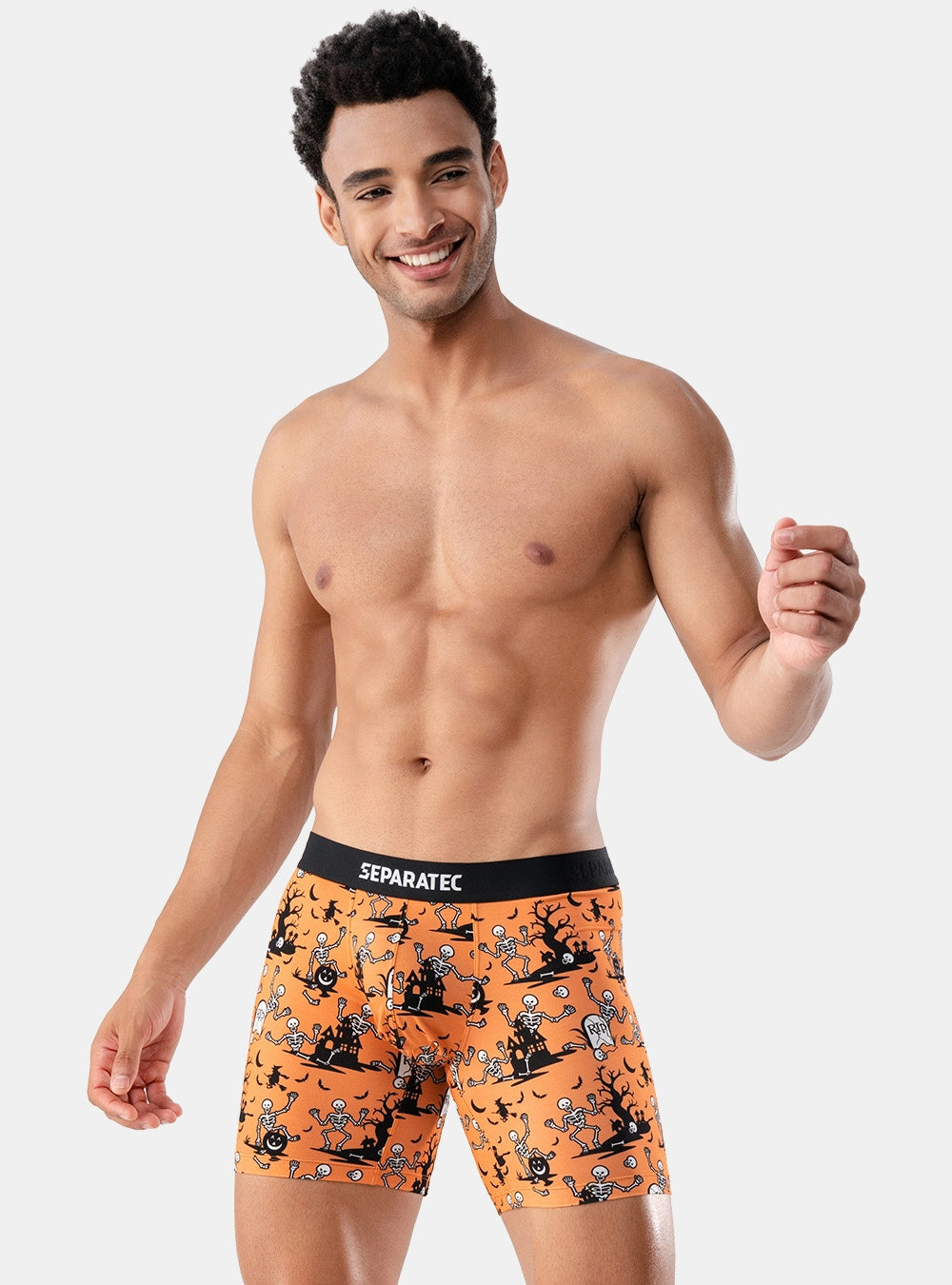Skull Night Breathable Bamboo Skull Print Boxer Briefs 3 Pack