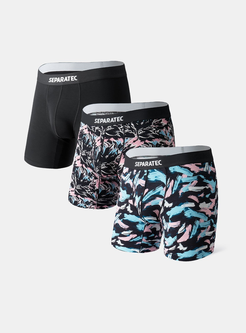 Blossom Prints 3D Single Ball Pouch Bamboo Rayon Boxer Briefs 3 Pack -  Separatec