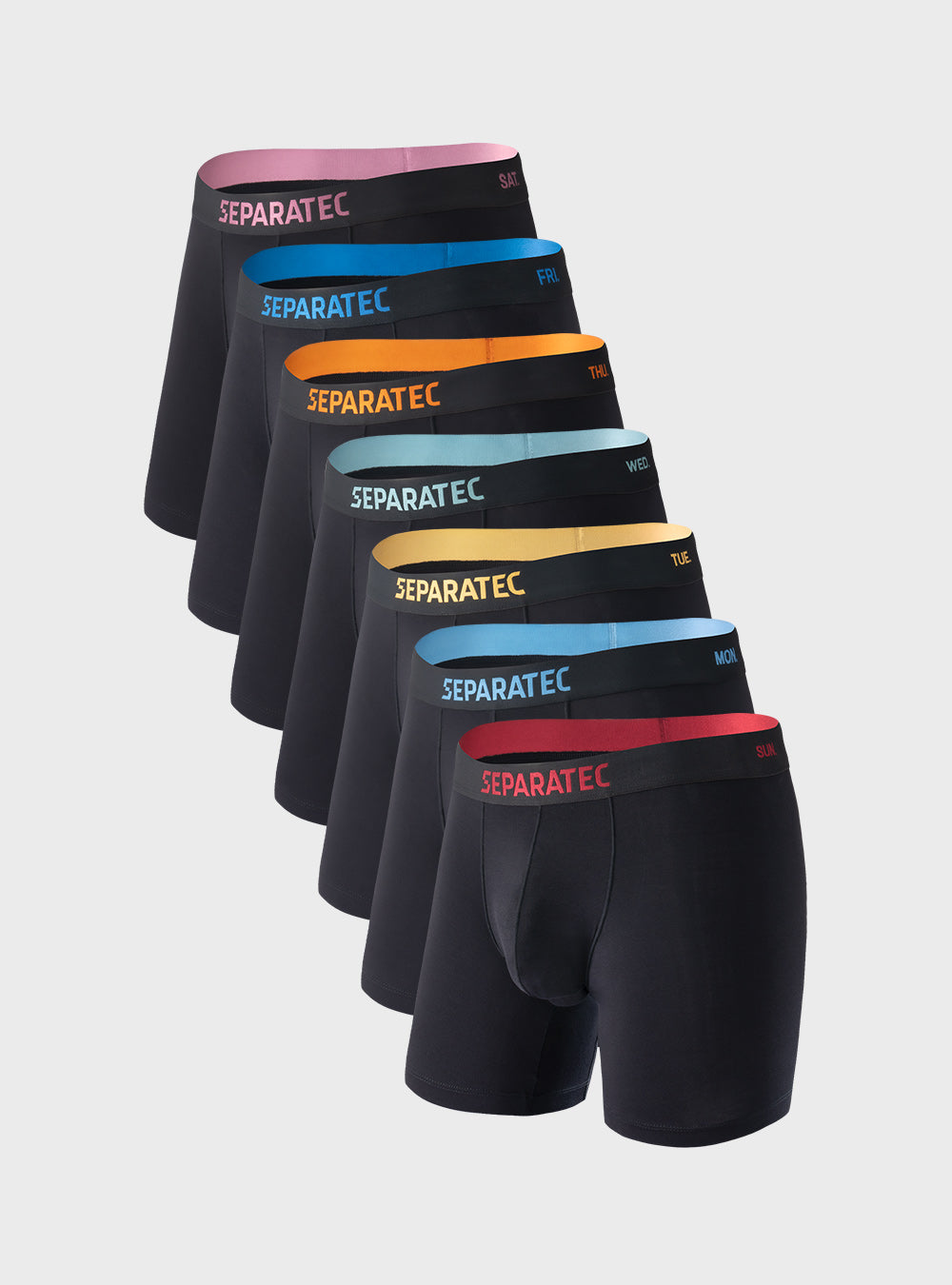 Dual Pouch Silk Touch Colorful Bamboo Rayon Boxer Briefs 7 Pack