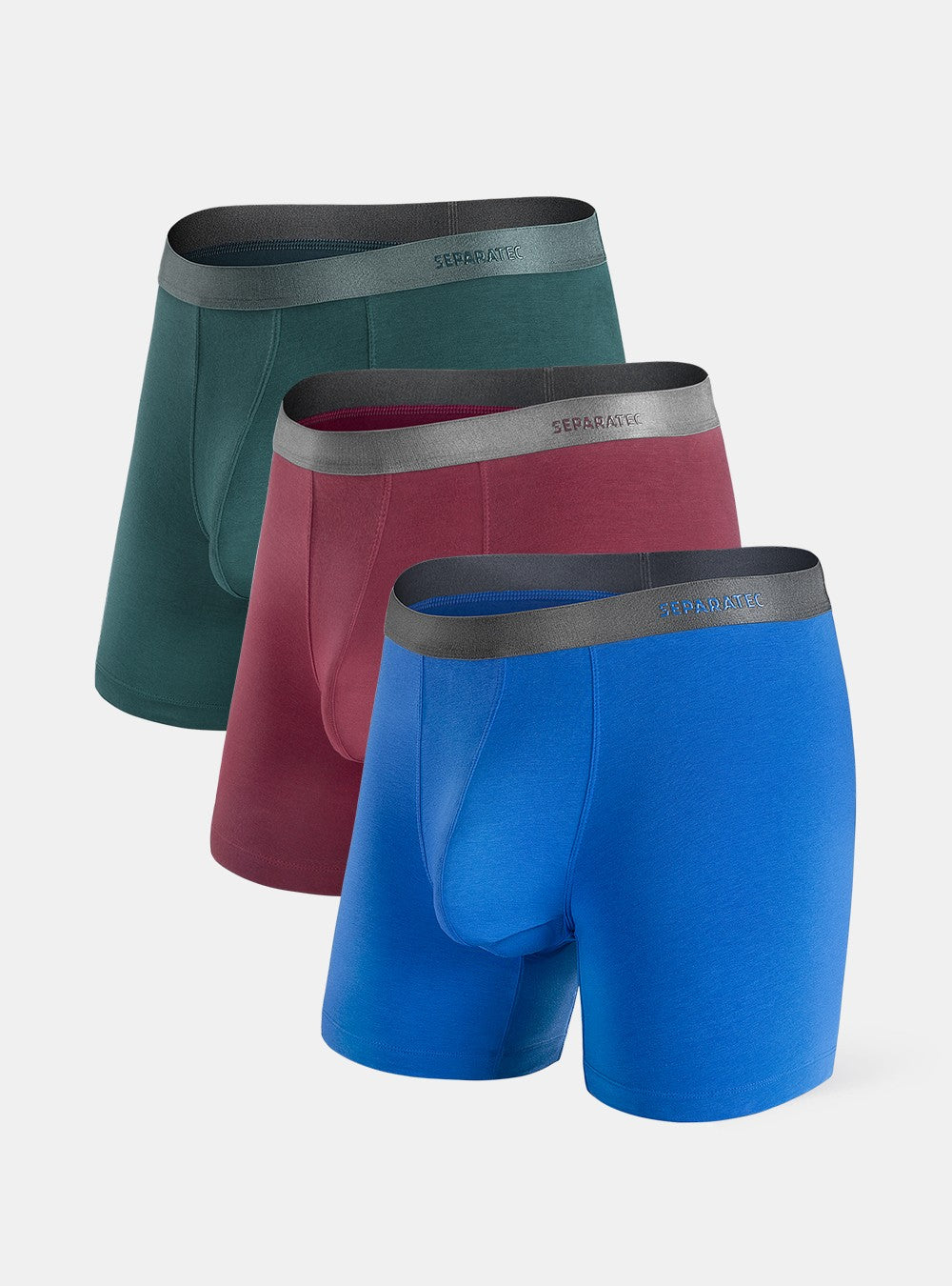 Stylish Classic Bamboo Rayon Dual Pouch Boxer Briefs 3 Pack