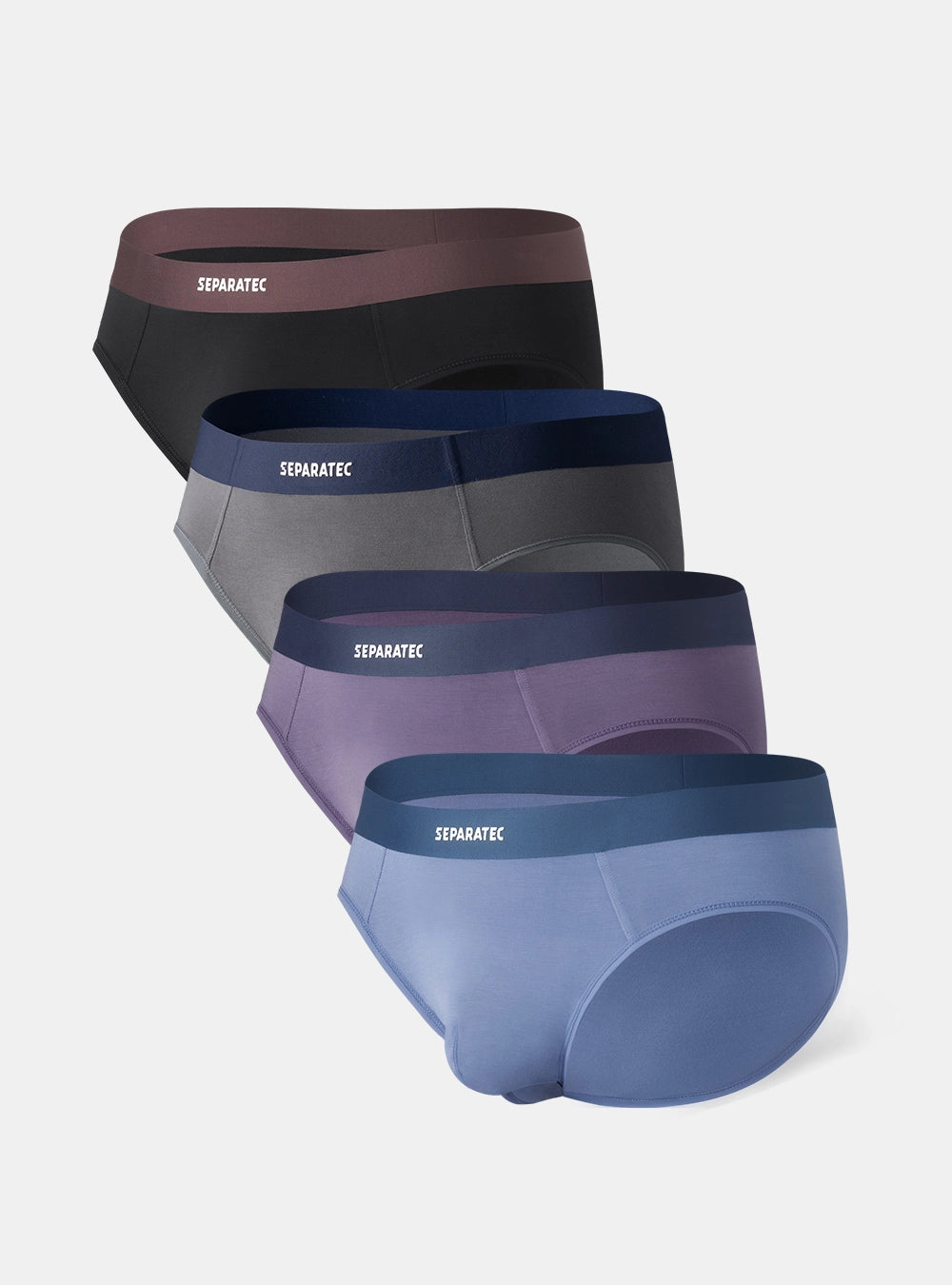 Separatec Waistfree Seamless Bamboo Rayon Briefs 4 Pack, New Waistband