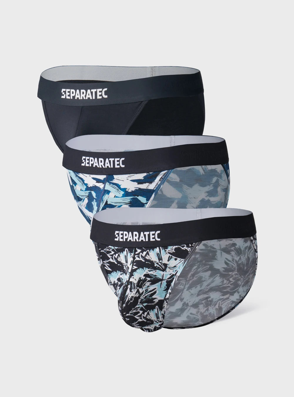 Oil Printed Bulge Enhancing Low Rise Bamboo Rayon Bikinis 3 Pack