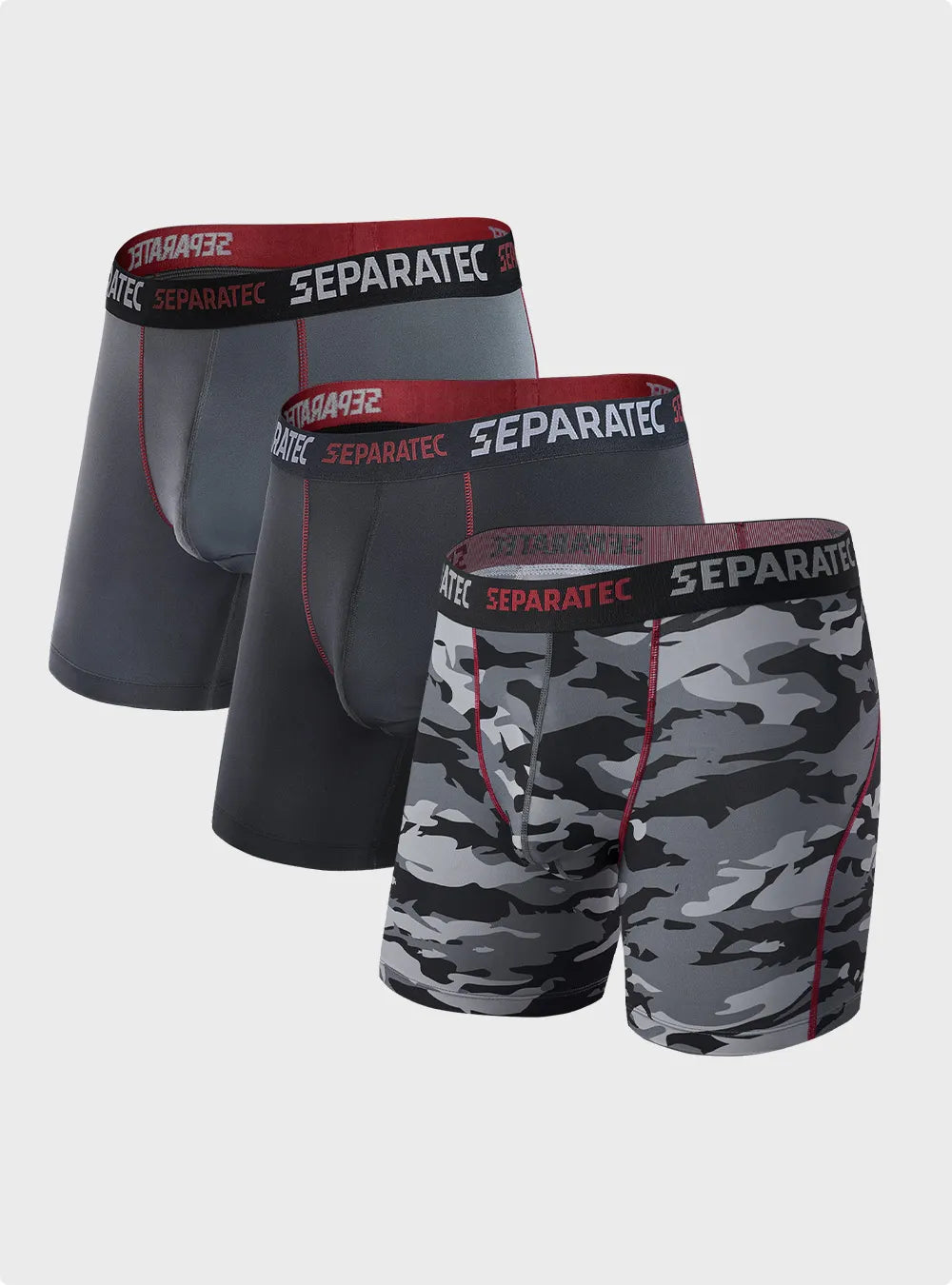 Quick Dry Camo Printed Athletic Boxer Briefs 3 Pack