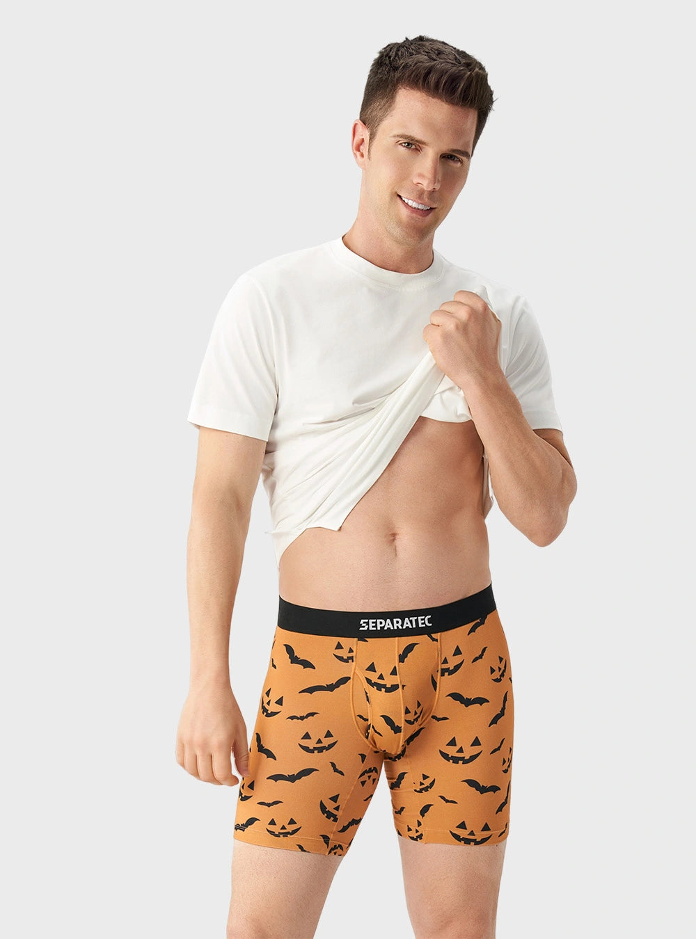 FunVibes - Separate Pouch™ Halloween Bone Printed Bamboo Open Fly Boxer Briefs 1 Pack