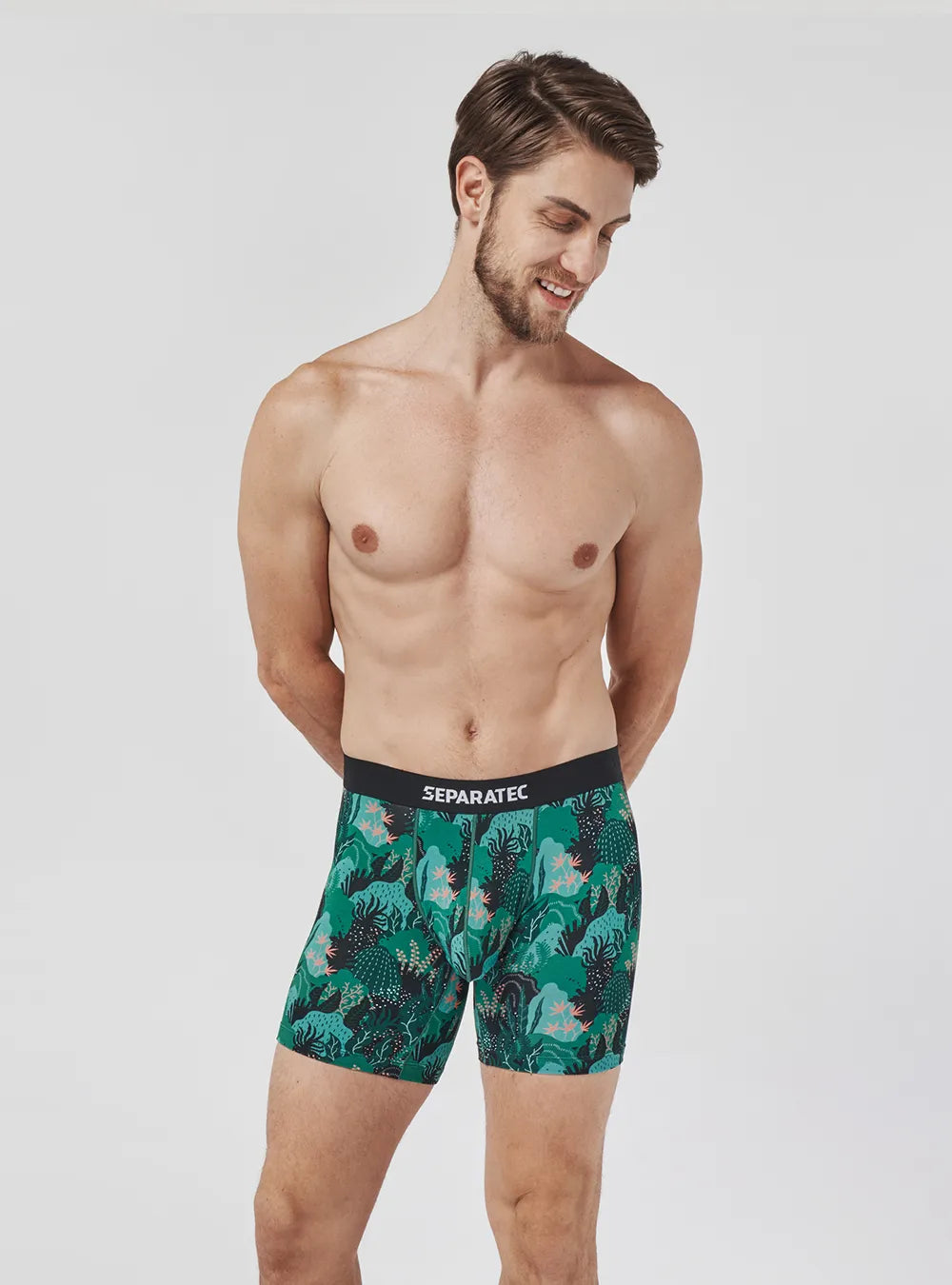 Stylish Botanical and Ocean Printed Bamboo Rayon Boxer Briefs 3 Pack