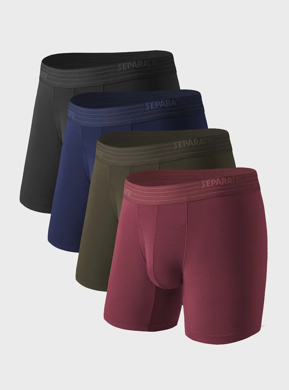 Separate Pouch™ Comfort Bamboo Open Fly Boxer Briefs 4 Pack