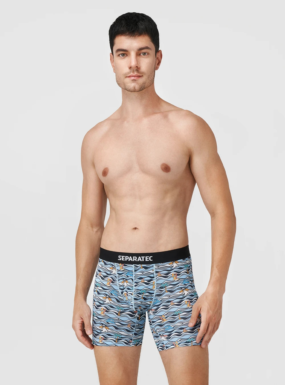 Tropical Sharks Printed Bamboo Rayon Boxer Briefs 3 Pack
