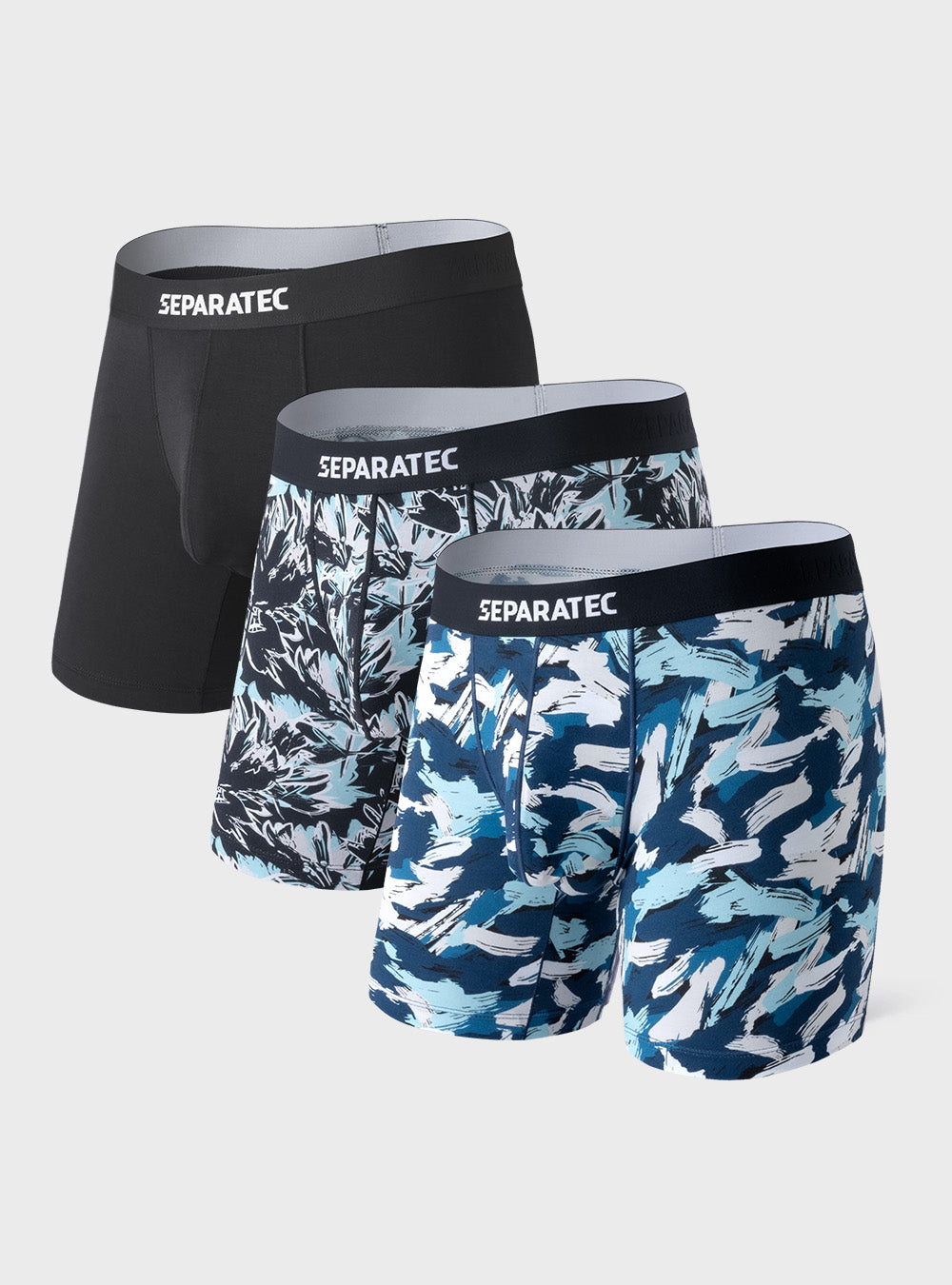 Classic Oil Printed Bamboo Rayon Boxer Briefs 3 Pack