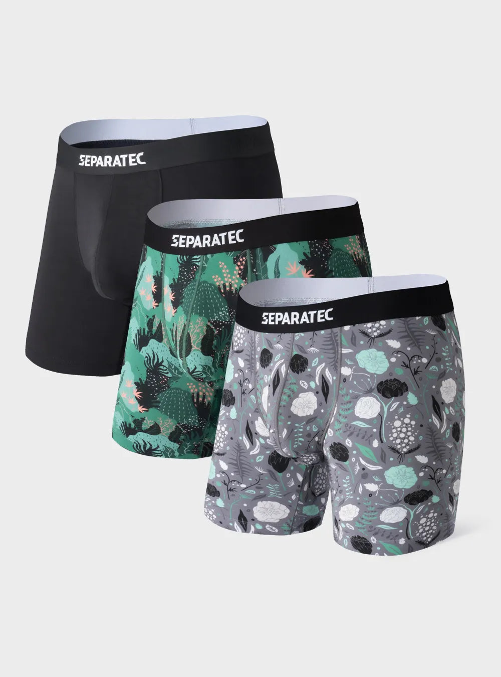 Stylish Jungle Printed Bamboo Rayon Boxer Briefs 3 Pack – Separatec