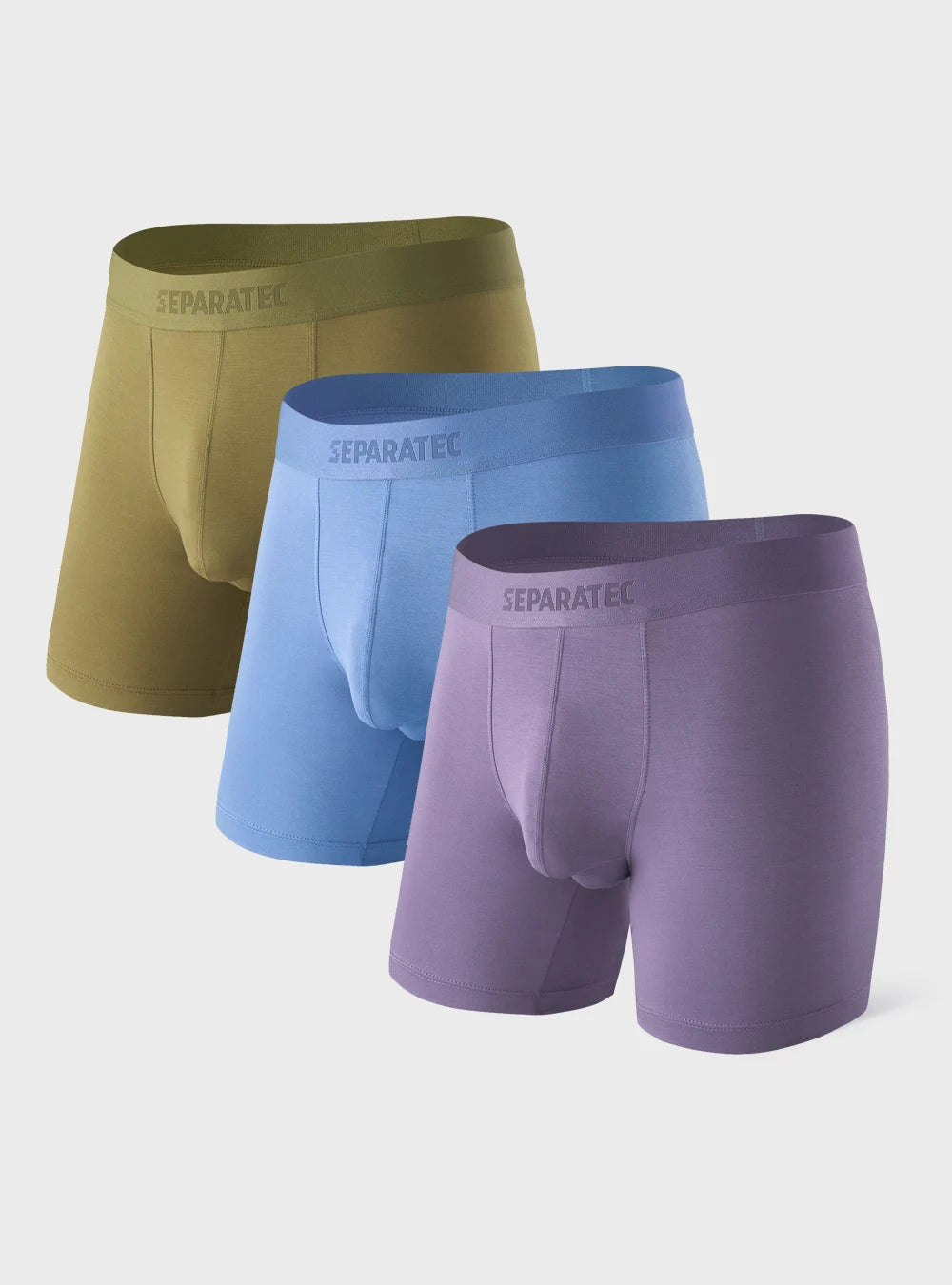 Colorful Bamboo Rayon Wide Waistband Boxer Briefs 3 Pack
