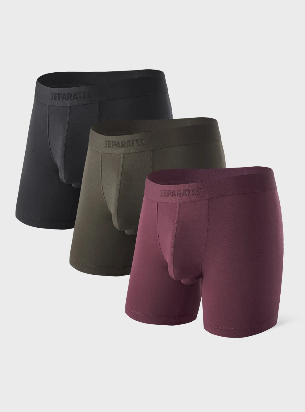 Colorful Bamboo Rayon Wide Waistband Boxer Briefs 3 Pack