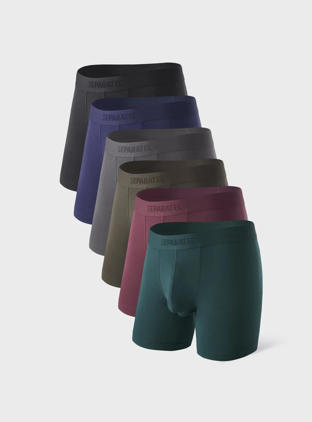 Colorful Bamboo Rayon Breathable Wide Waistband Boxer Briefs 6 Pack