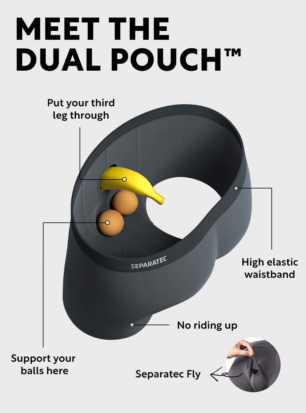 Separatec Basic Bamboo Rayon Men’s Boxer Briefs Dual Pouch Underwear