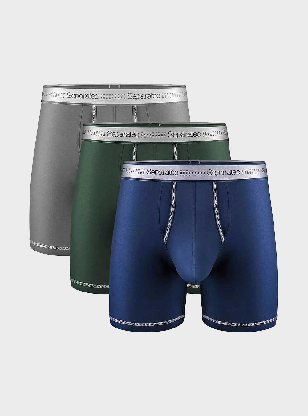 Stylish Open Fly Supima Cotton Boxer Briefs 3 Pack