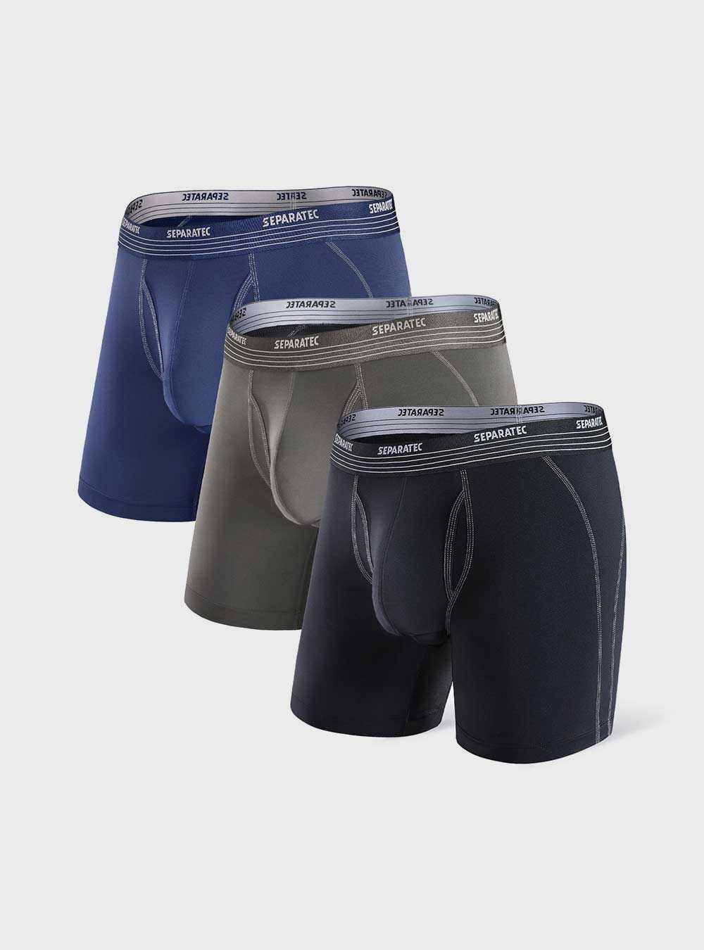 Quick Dry Open Fly Functional Athletic Boxer Briefs 3 Pack